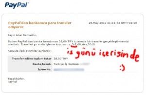 Lockerztan paypal hesabına, oradan da Banka hesabına transfer edilen para :)