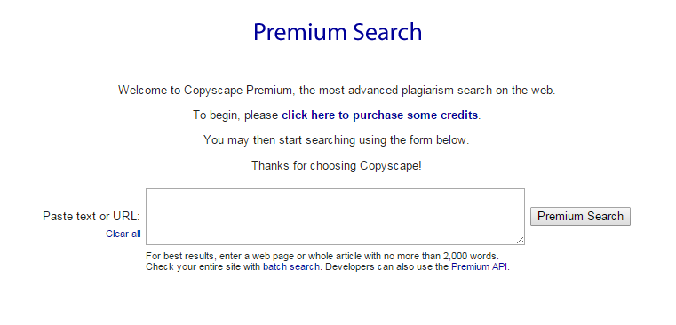 Copyscape Premium Search