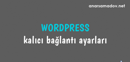 wordpress kalıcı bağlantı ayarları