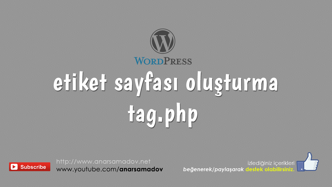 wordpress'te etiket sayfası oluşturma - tag