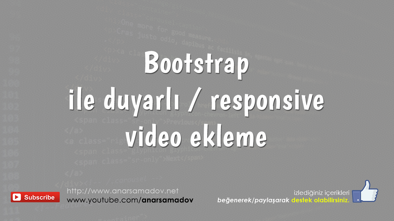 Bootstrap ile duyarlı - responsive video ekleme