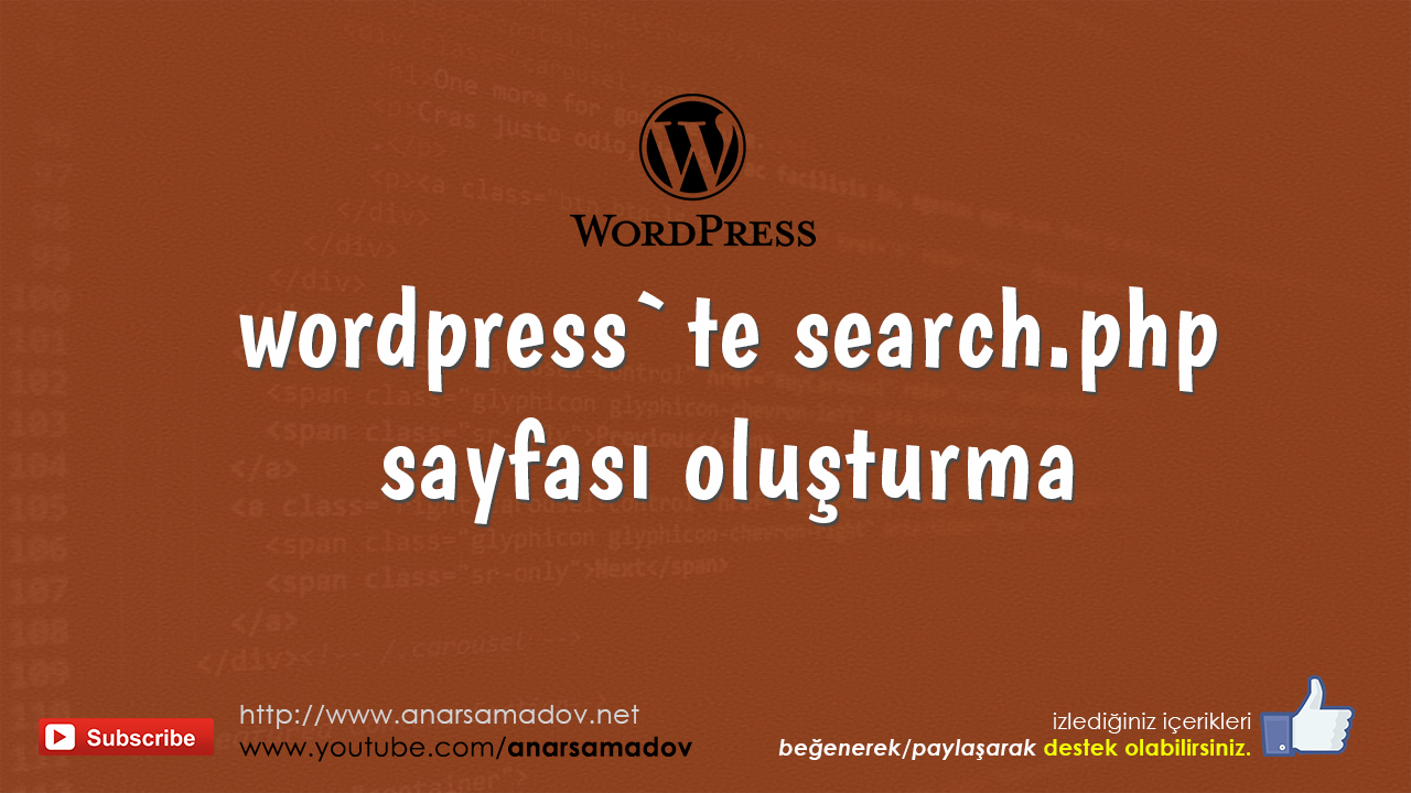wordpress search.php sayfası oluşturma