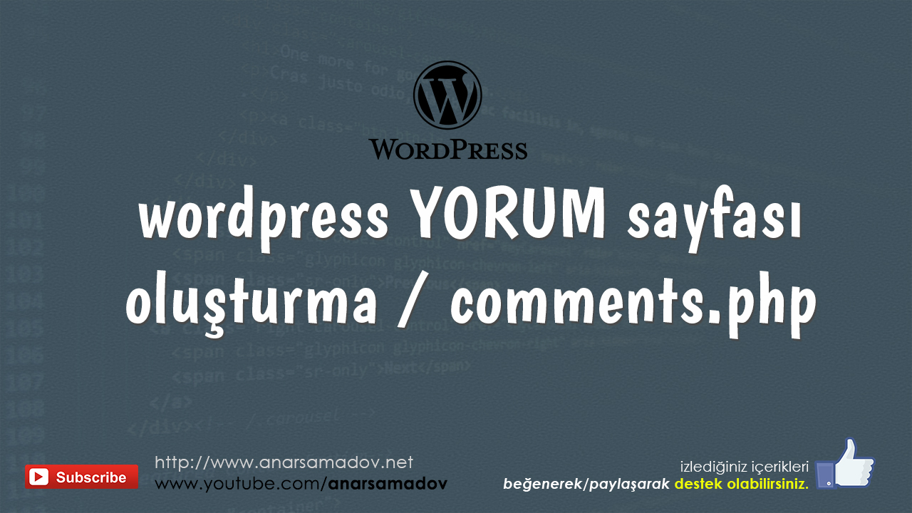 wordpress yorum sayfası oluşturma comments