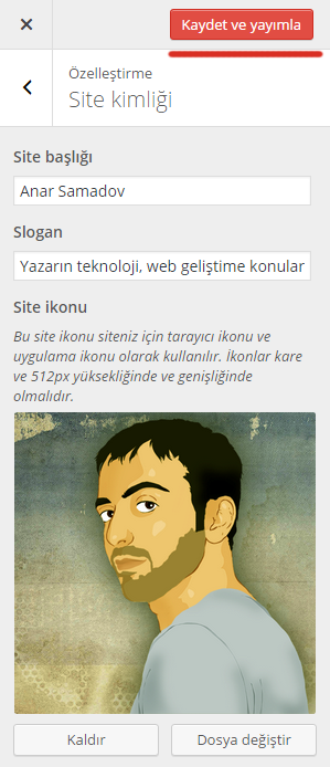 site ikonu belirleme