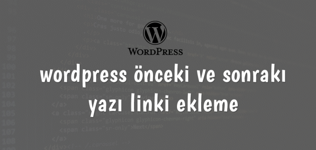 wordpress önceki ve sonrakı yazı linki ekleme