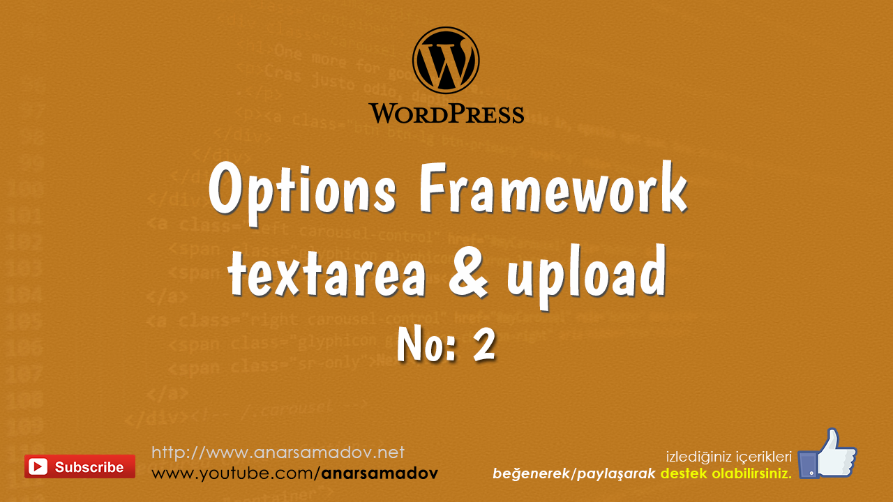 wordpress options framework textarea and upload options