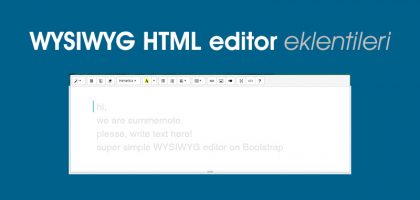 WYSIWYG HTML editor eklentileri