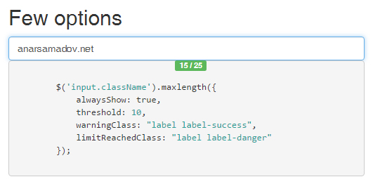 Bootstrap Maxlength