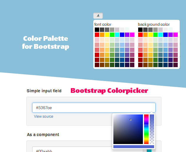 colorpalette and colorpicker for bootstrap