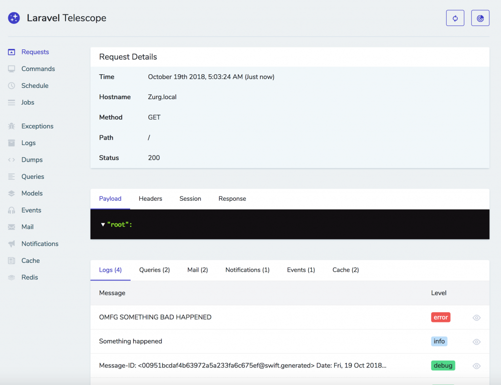 Detail command. Laravel Telescope. Laravel Horizon. Test Laravel. Laravel Horizon Metric.